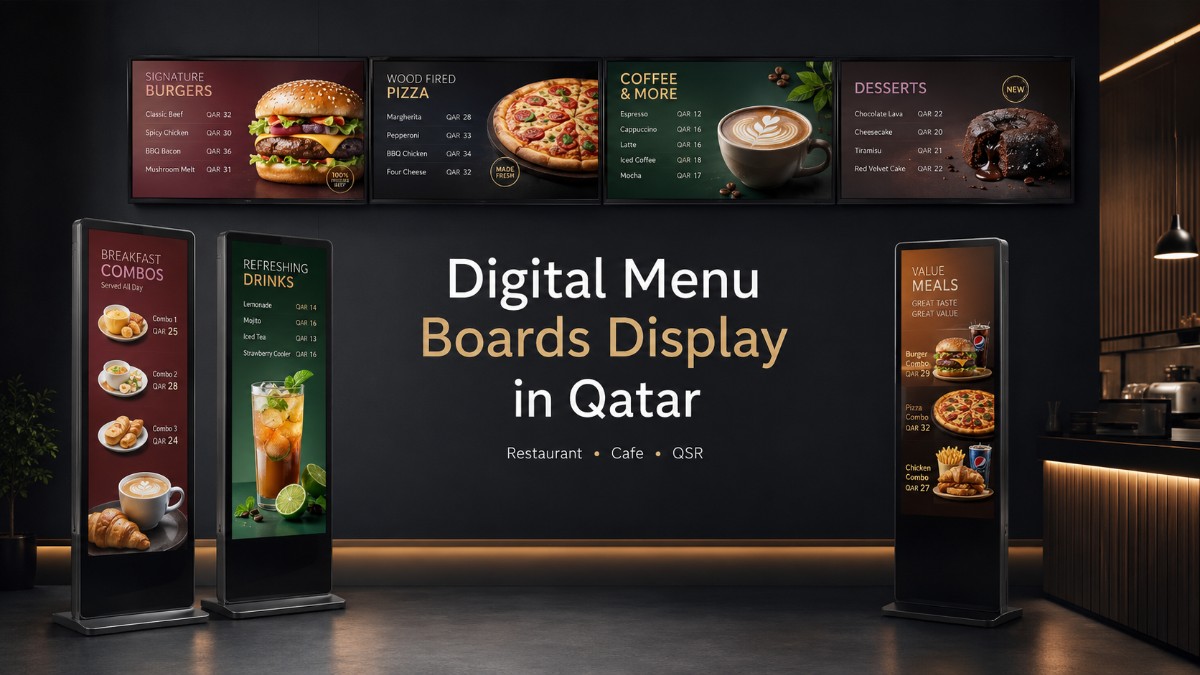 Digital Signage digital menu boards display in qatar