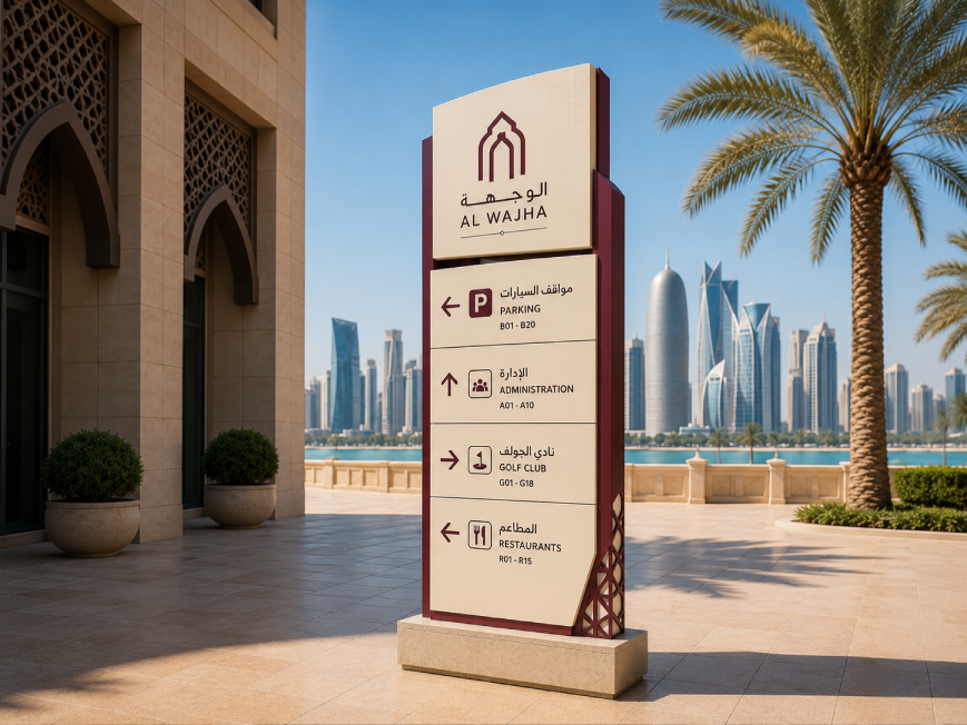 pylon signage in qatar