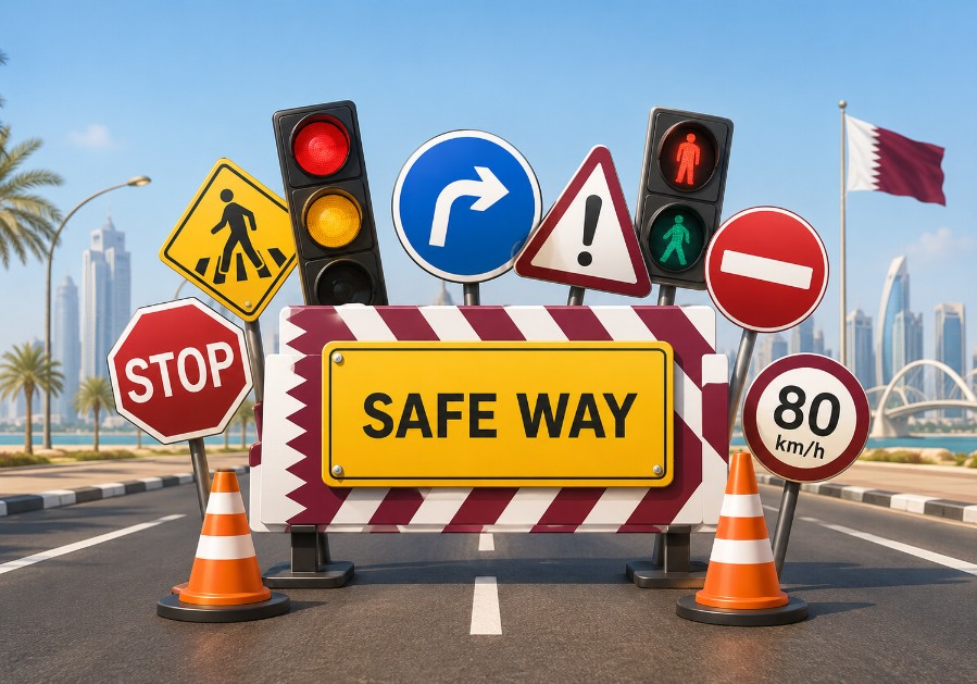 road signs in qatar